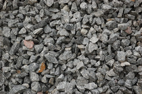 Crushed Stone Gravel Texture Background with Gray Aggregate