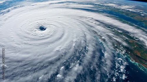 Spiral cloud formation over ocean