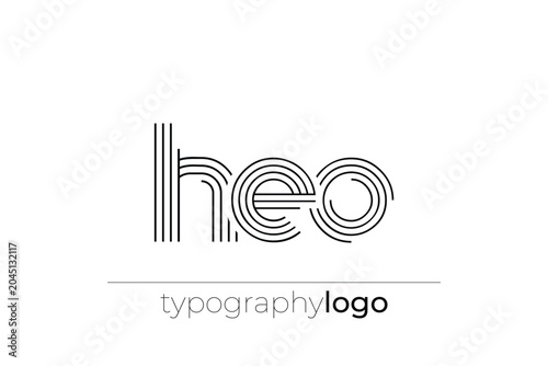 HEO modern geometric typography logo