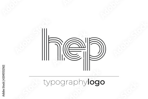 HEP modern geometric typography logo