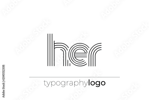 HER modern geometric typography logo