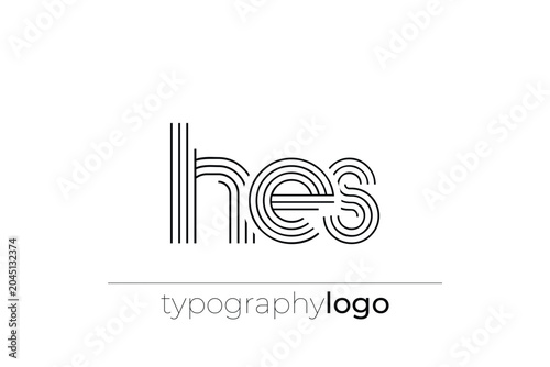 HES modern geometric typography logo