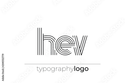 HEV modern geometric typography logo