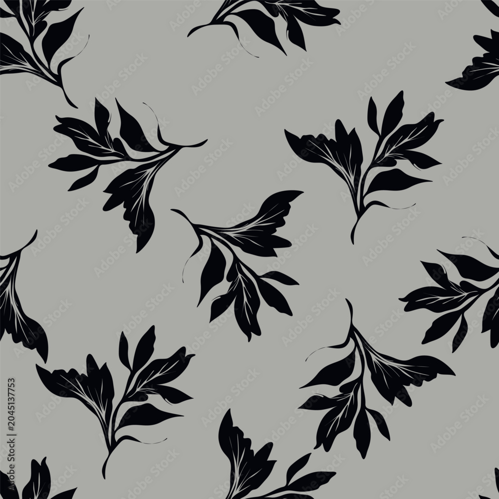 Fototapeta premium Seamless toile flower pattern in vector. Hand draw vintage floral pattern