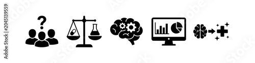 Fotografija Collection of black smoking area vector icons featuring a person smoking, ashtray, and cigarette signs for designated zones and public information notices