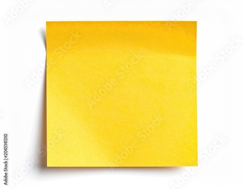 A bright orange square sticky note with a slightly lifted corner, casting a shadow