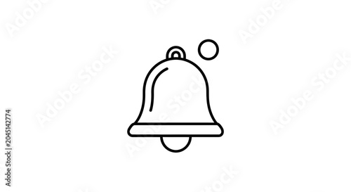 Notification Bell Icon with Sound Wave, Alert Symbol for Social Media and Apps