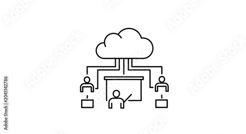 Online Education Cloud Network: Teacher, Students, Classroom, Computer, Internet
