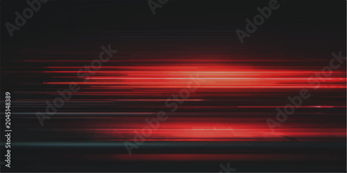 Fotografía Abstract streaks of vibrant red light blur against a dark background, creating a sense of speed and dynamic motion, evoking a futuristic or energetic mood