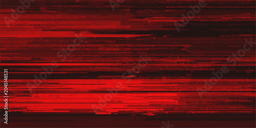 Cuadro en lienzo A digitally corrupted image displays vibrant red and black horizontal lines, creating a chaotic and abstract pattern suggestive of data loss or electronic distortion