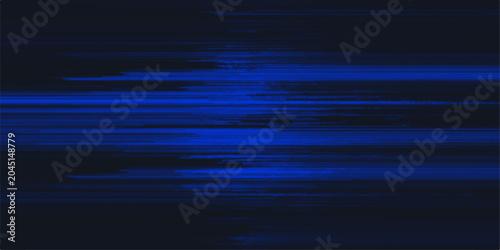 Foto Abstract digital glitch art with horizontal blue lines and dark background, evoking a sense of digital distortion and data corruption