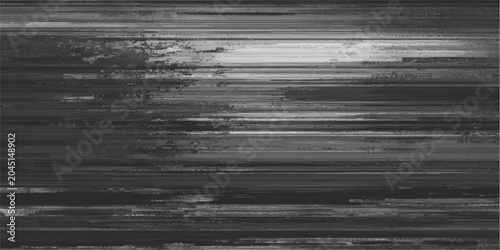 Foto A dark, grainy, and distorted abstract image with horizontal lines and smudges, evoking a sense of digital noise and broken transmission