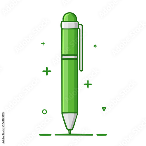 Flat design green pen icon