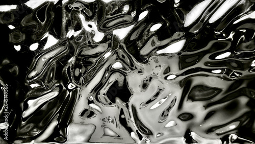Φωτογραφία liquid chrome background with distorted monochrome abstract wave texture reflect