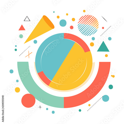 Abstract geometric shapes with flat design elements
