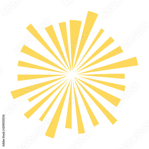 Yellow sunburst graphic on white background