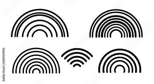Abstract concentric arcs, graphic design elements, minimalist pattern