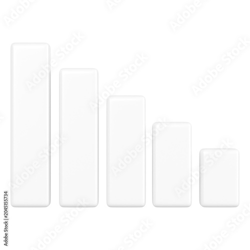 Bilde på lerret Minimal bar graph png 3D rendered sticker, transparent background