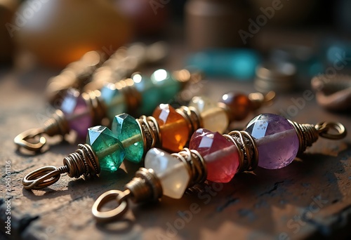 Exquisite Wire Wrapped Jewelry with Colorful Gemstone Beads and Delicate Accents