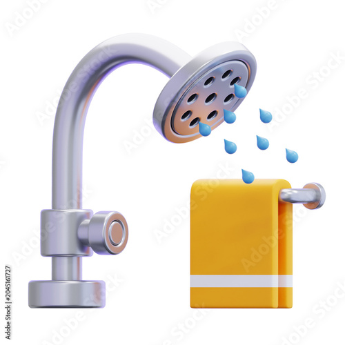 fresh shower 3d icon illustration