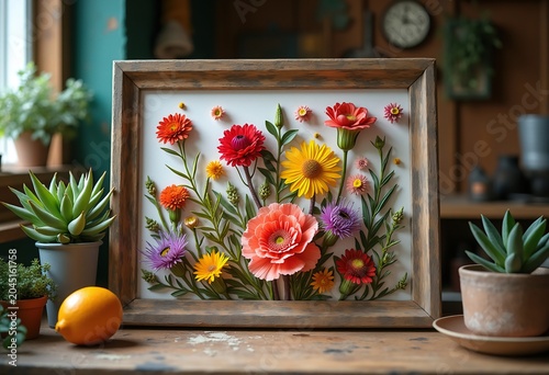 Pressed Flower Art Botanical Specimens Framed Display Unique Preservation Creative Home Decor