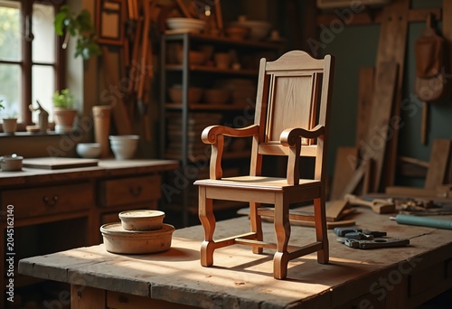 Vintage Wooden Furniture Refinishing Antique Restoration Craftsmanship In A Dedicated Restoration Workshop