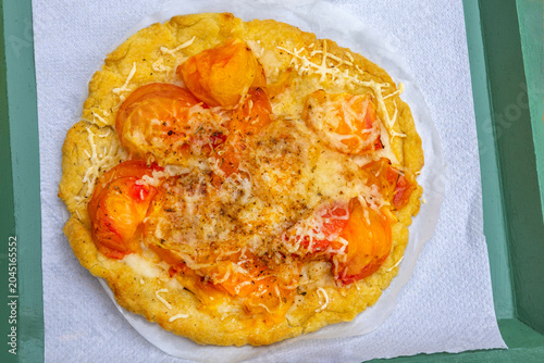 Delicious Dish With Cheese and Tomatoes on Tray