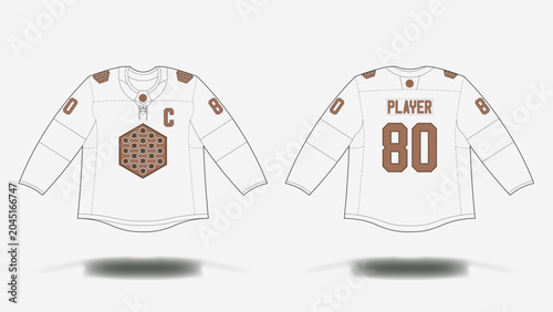 Photography Hockey Jersey Template - Lace Collar & Straight Shoulders
