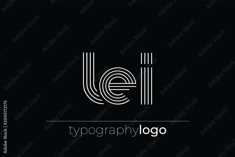 Obraz premium LEI modern geometric typography logo