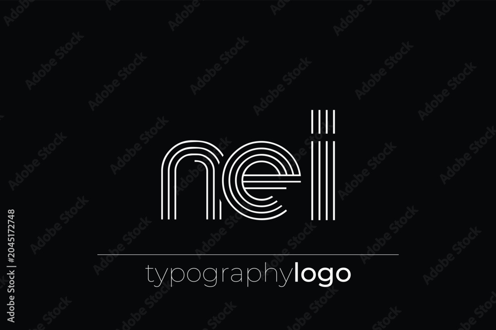 Obraz premium NEI modern geometric typography logo