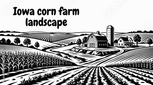 Cuadro en lienzo iowa corn american farm agriculture rural countryside crop harvest farming lands