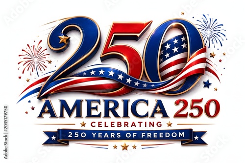 America 250 celebration logo patriotic design for us bicentennial commemoration events
