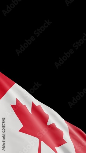 Canadian Flag Waving with Alpha Channel Transparent Background