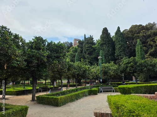 Jardines de Pedro Luis Alonso in Malaga,This landscaped garden, known for its roses & tranquil vibe, also features a lily pond & benches.