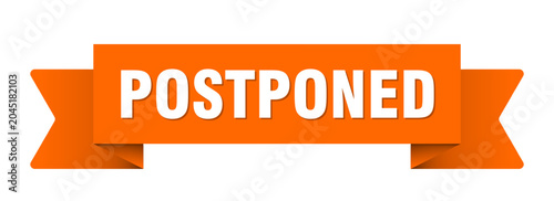 Foto postponed ribbon isolated on transparent background