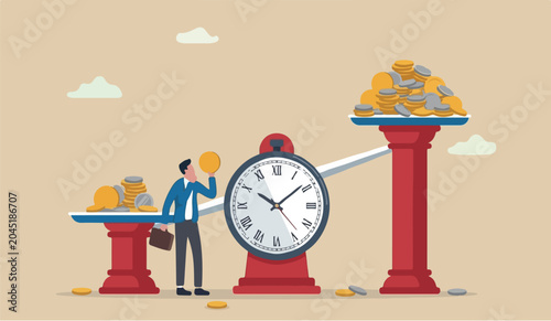 Tableau sur toile Time red pillars value on this for in is this the to of money, sum of money wort