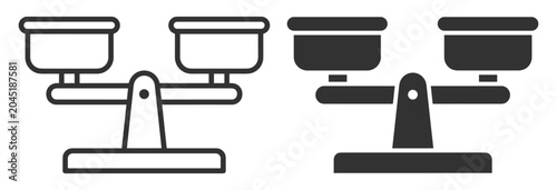 Obraz na płótnie balance scale icon set in outline and solid styles vector illustration on transp