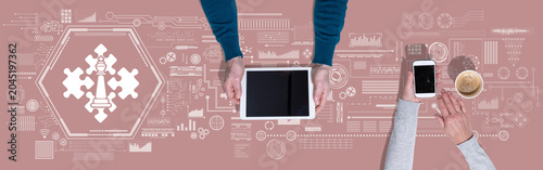 Quadro su tela Concept of strategic alliance