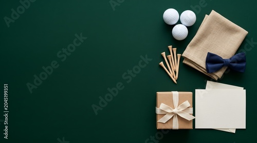 Happy fathers day golf gift and greeting card copyspace background with copyspace background presents celebration greeting occasion appreciation paternal