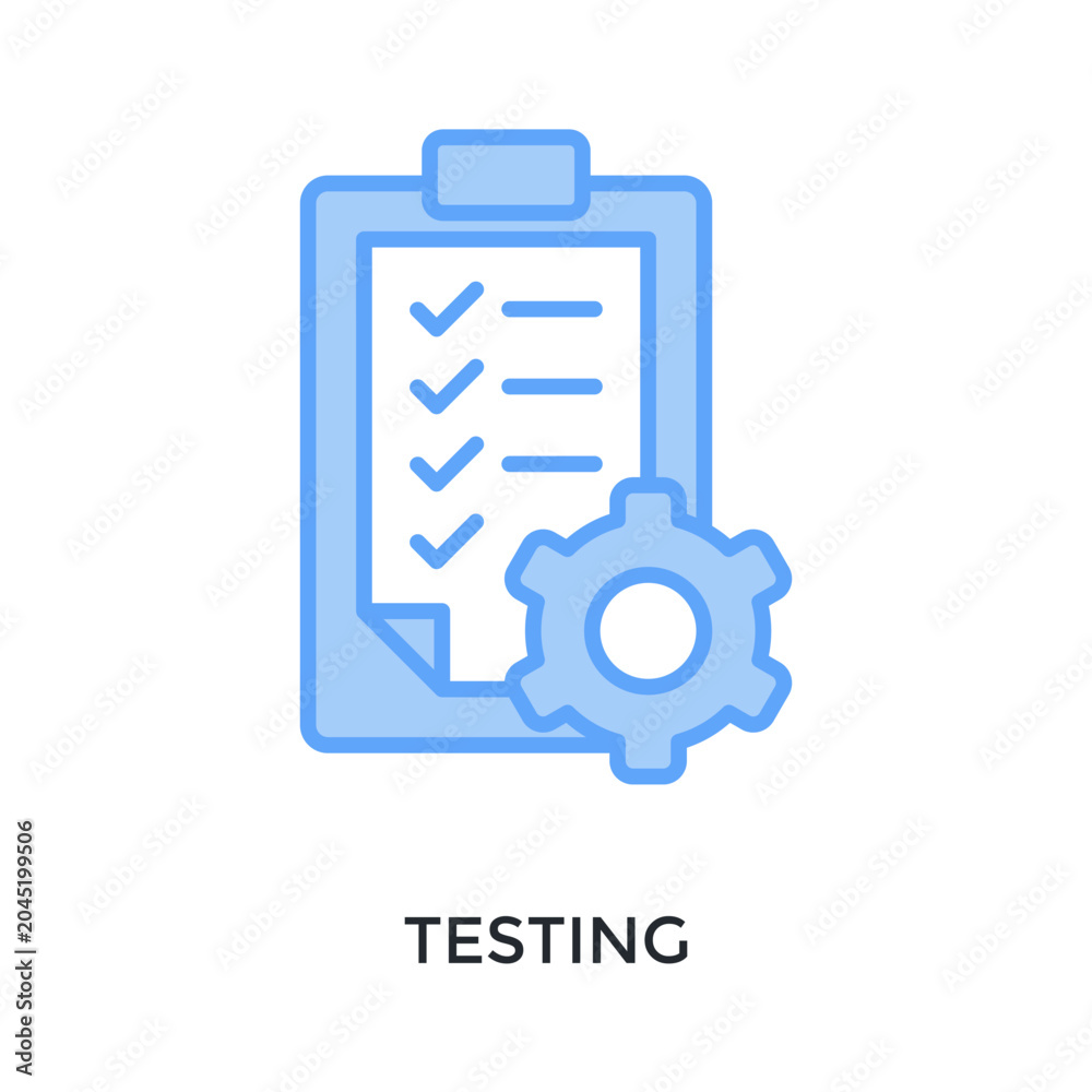 Fototapeta premium Testing Icon Lineal Blue Style. Vector Illustration For Graphic Design