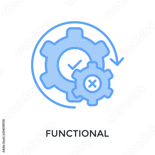 Functional Icon Lineal Blue Style. Vector Illustration For Graphic Design