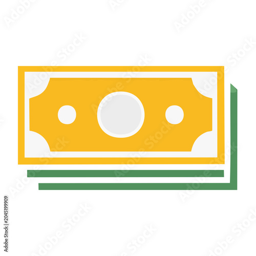 Flat design icon of money banknotes