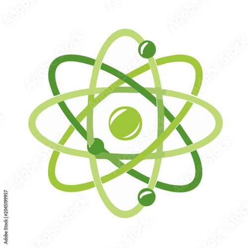 Green atom model icon