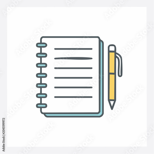 Notebook and Pen Icon