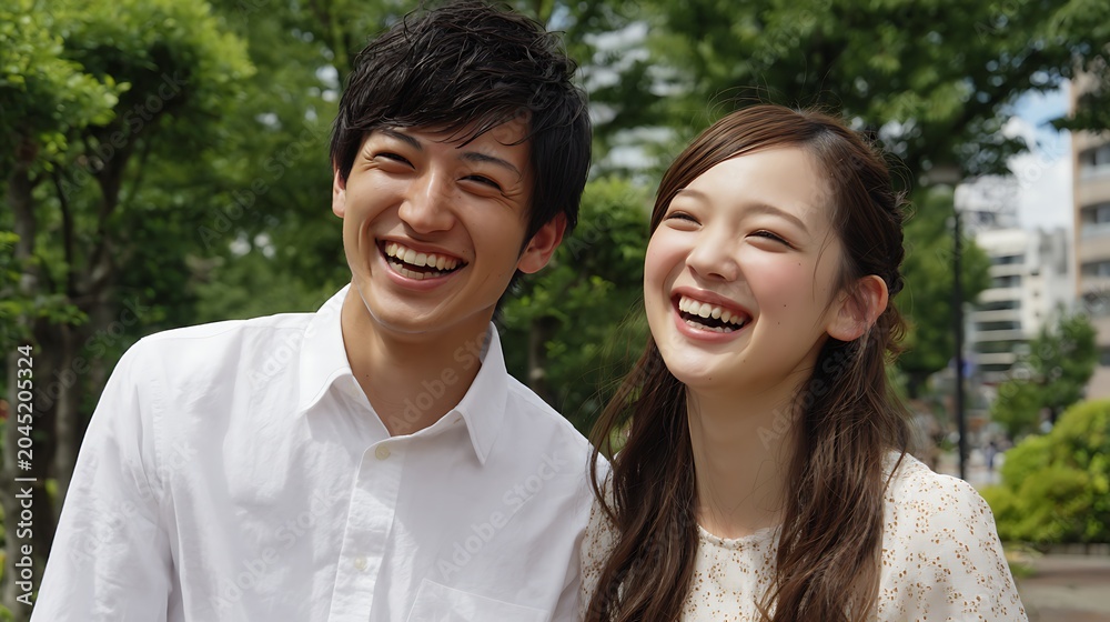 Obraz premium Young Couple Portrait / 若いカップルのポートレート