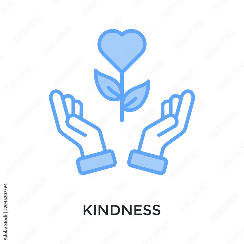Φωτογραφία Kindness Icon Lineal blue Style