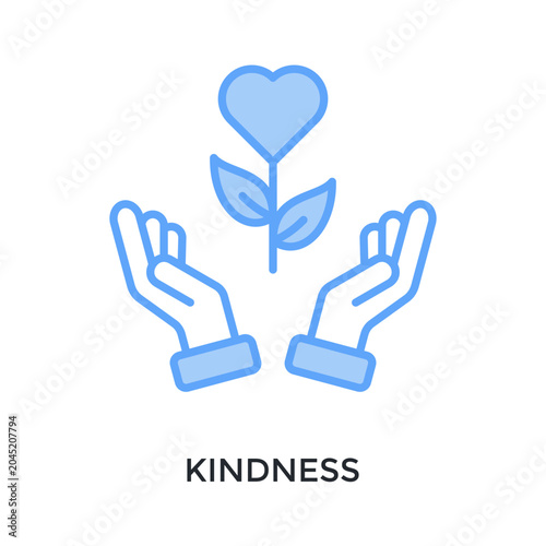 Slika na platnu Kindness Icon Lineal blue Style
