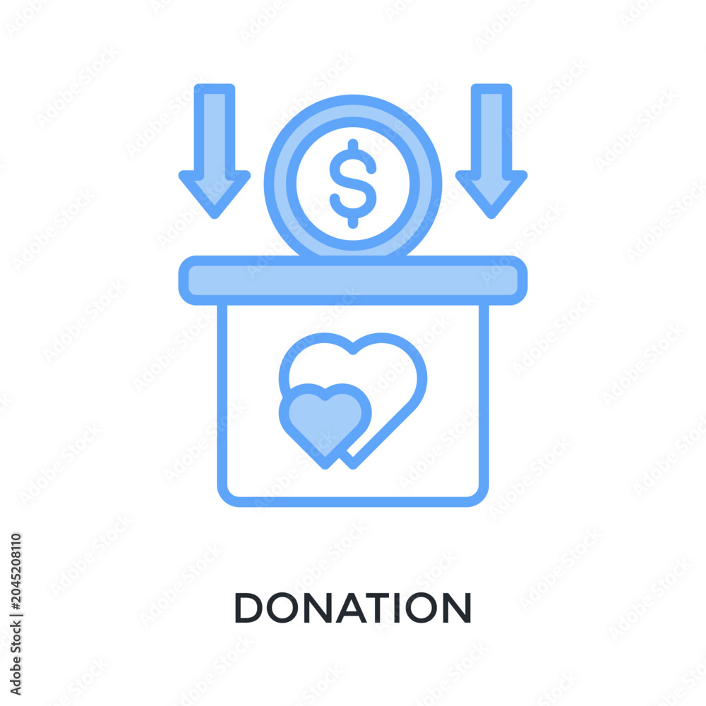 Φωτογραφία Donation Icon Lineal blue Style