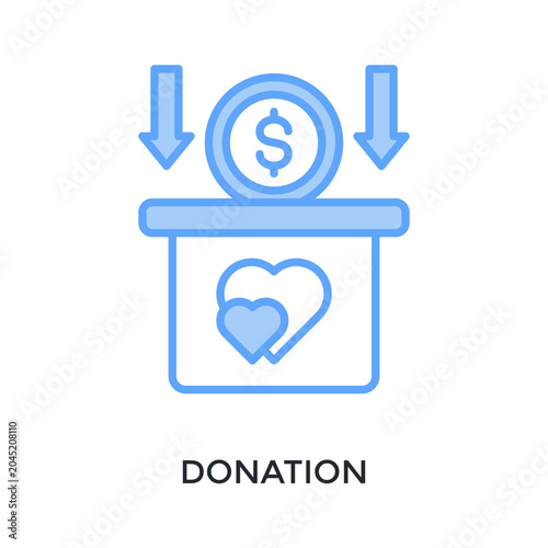 Photography Donation Icon Lineal blue Style