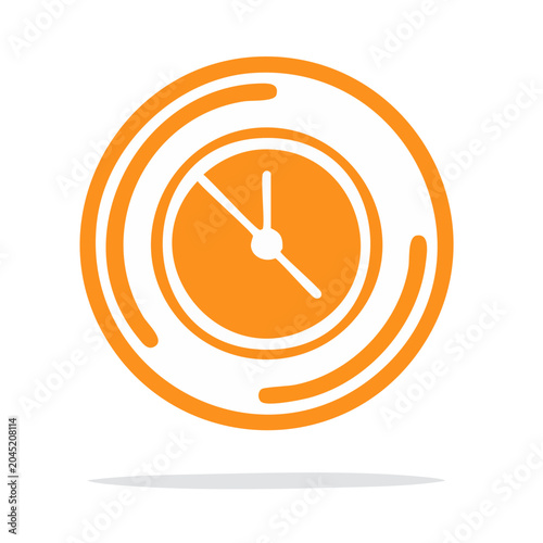 Orange clock icon with concentric circles